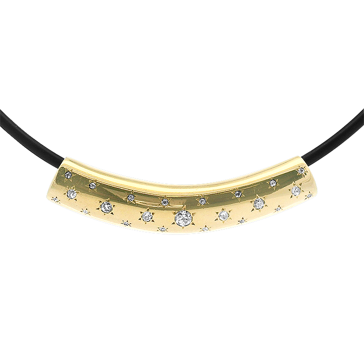 PAGE Estate Necklaces and Pendants 1870 Collection 14k Yellow Gold Diamond Slider Pendant Necklace