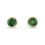 PAGE Estate Earring 1870 Collection 18k Yellow Gold Teal Tourmaline Stud Earrings