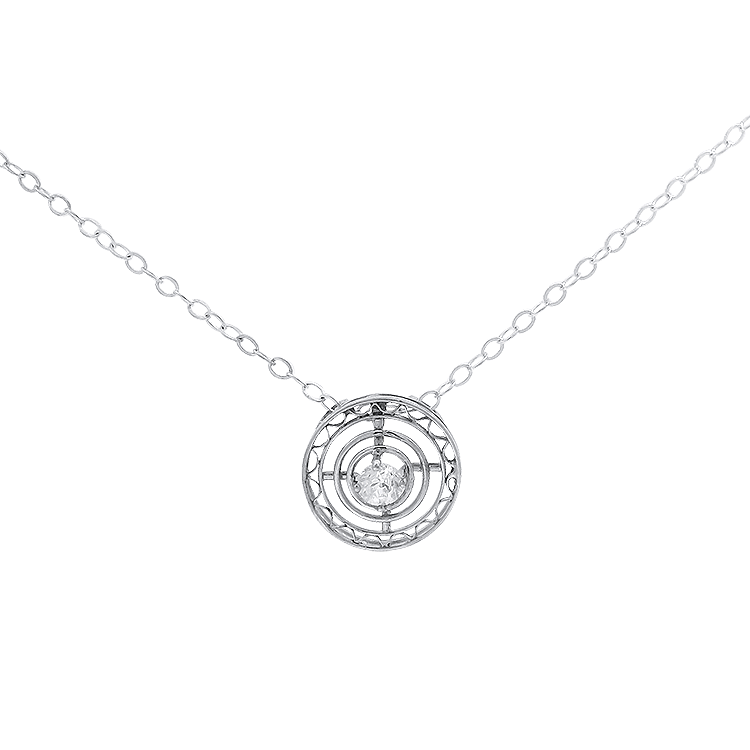 PAGE Estate Necklaces and Pendants 1870 Collection Sterling Silver & 18K White Gold Old European Cut Diamond Target Necklace