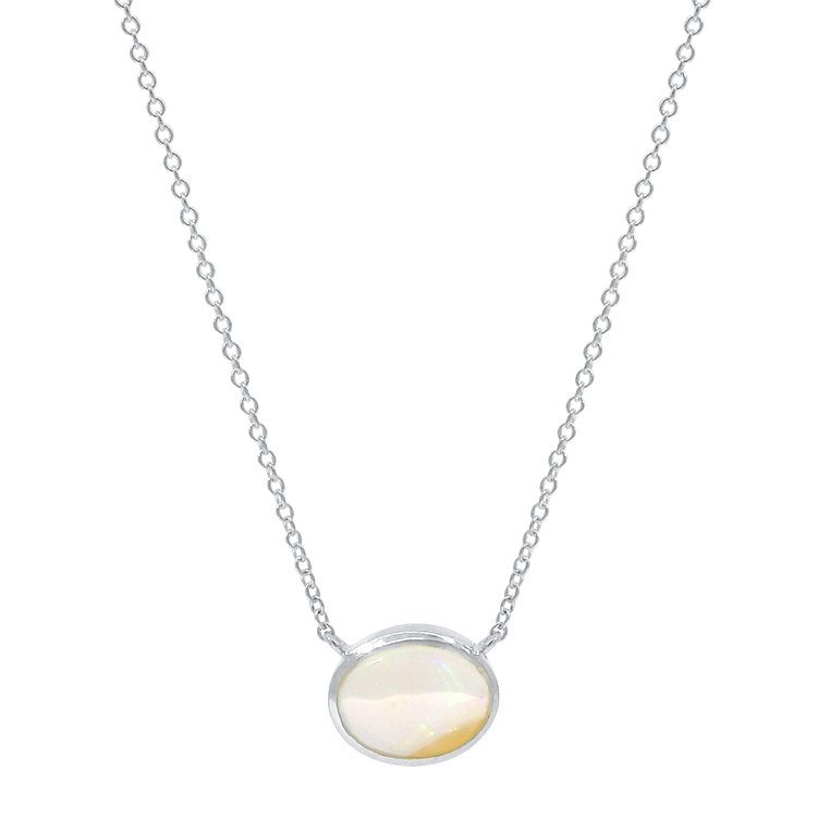 PAGE Estate Necklaces and Pendants 1870 Collection Sterling Silver Opal Necklace