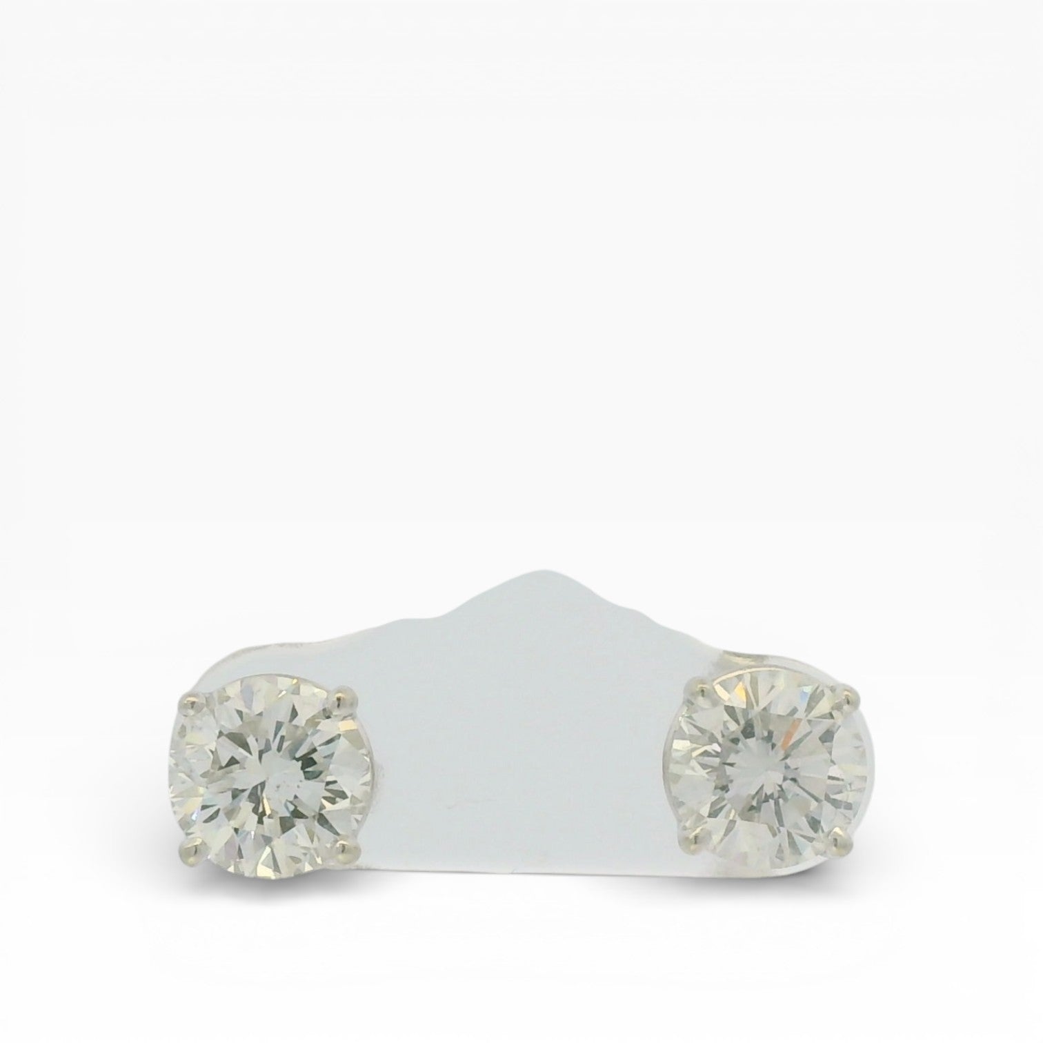 PAGE Estate Earrings 2.52ctw Estate 18K White Gold Diamond Studs