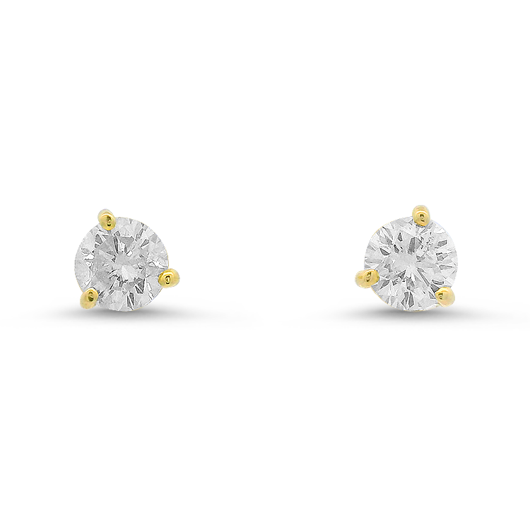 PAGE Estate Earrings .90ctw Estate Diamond Stud Earrings - Yellow Gold