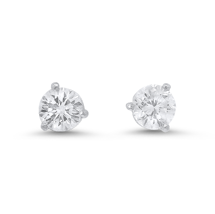 PAGE Estate Earring .99ctw Estate Martini Diamond Stud Earrings - White Gold