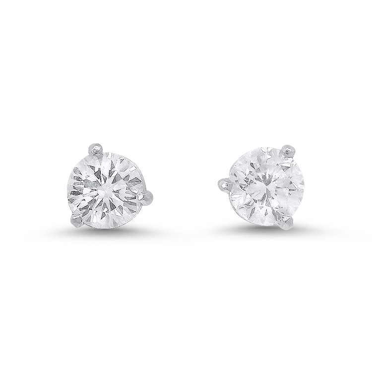 PAGE Estate Earring .99ctw Estate Martini Diamond Stud Earrings - White Gold