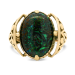 PAGE Estate Ring Antique 14k Yellow Gold Boulder Opal Ring 5.5