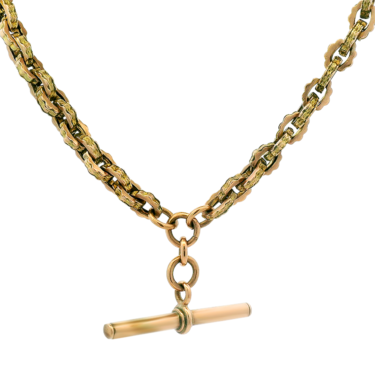 PAGE Estate Necklaces and Pendants Antique 9k Yellow Gold Scalloped Link Chain