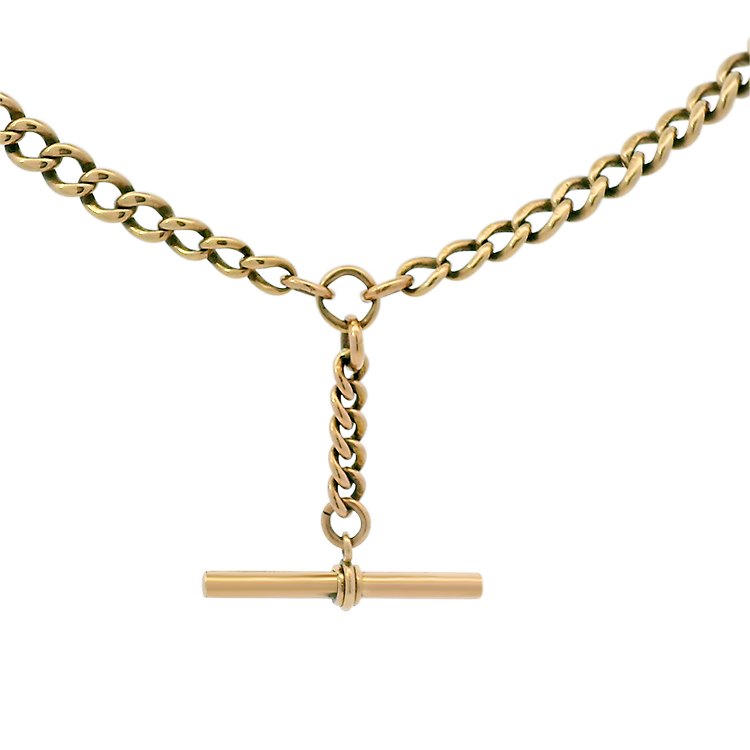 PAGE Estate Necklaces and Pendants Antique 9k Yellow Gold Watch Chain