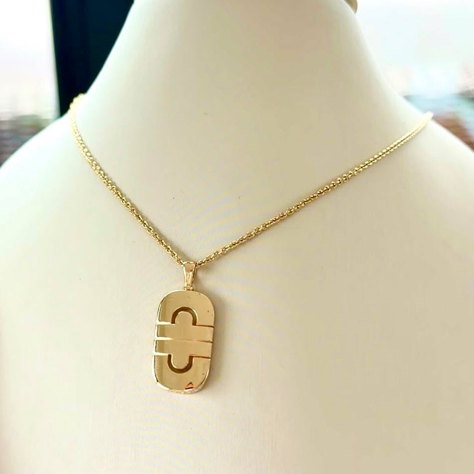 PAGE Estate Necklaces and Pendants Bvlgari Estate 18K Yellow Gold Parentesi Pendant Necklace