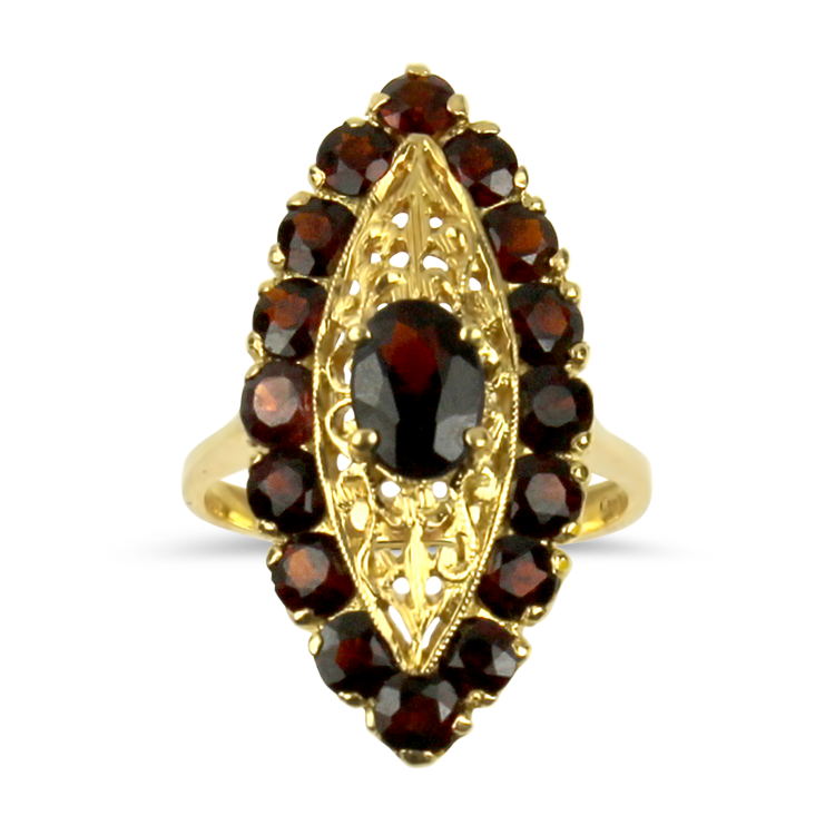 PAGE Estate Ring Copy of Estate 18k Yellow Gold Oval Cabochon Ruby Ring 6.5