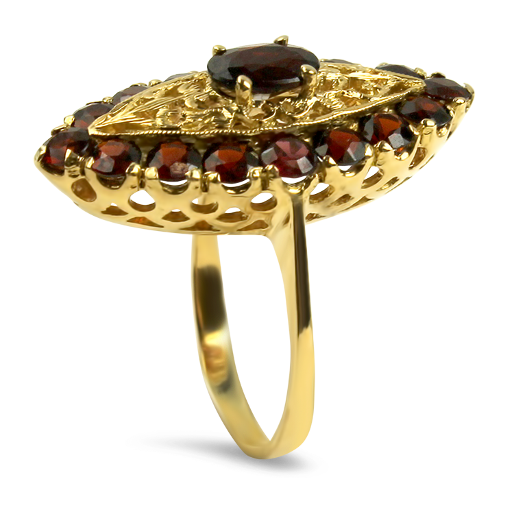 PAGE Estate Ring Copy of Estate 18k Yellow Gold Oval Cabochon Ruby Ring 6.5