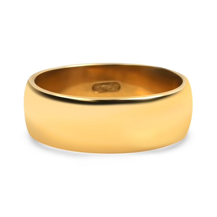 PAGE Estate Wedding Band Copy of Estate Yellow Gold Half-Round 3.75mm Band 6.25