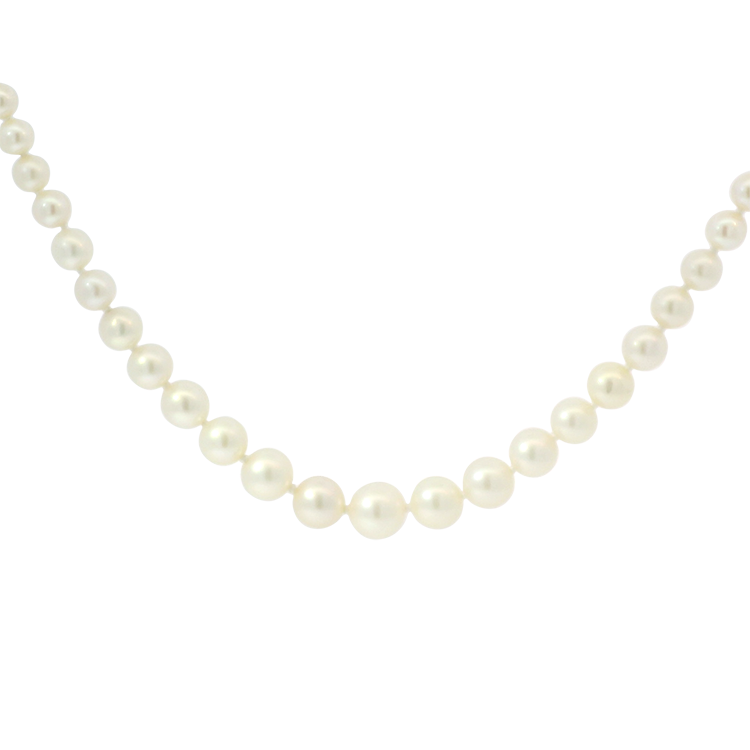 PAGE Estate Necklaces and Pendants Estate 10k White Gold Graduated Pearl Strand Necklace