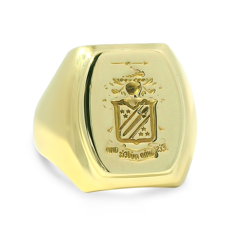 PAGE Estate Ring Estate 10K Yellow Gold Heraldic Crest Signet Ring 7.5