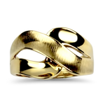 PAGE Estate Ring Estate 10K Yellow Gold Textured Crossover Ring 6.75