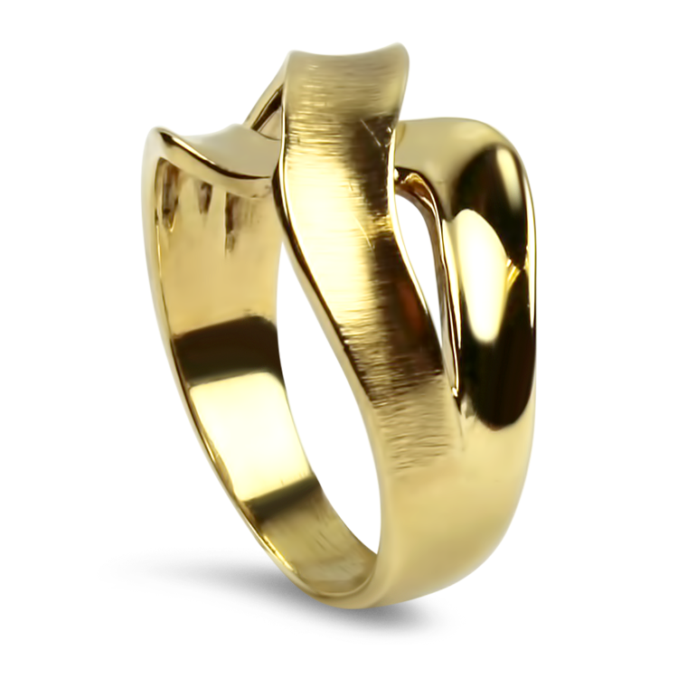 PAGE Estate Ring Estate 10K Yellow Gold Textured Crossover Ring 6.75