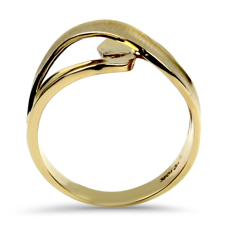 PAGE Estate Ring Estate 10K Yellow Gold Textured Crossover Ring 6.75