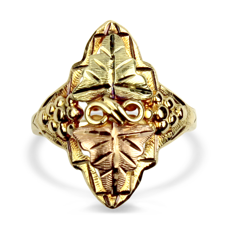 PAGE Estate Ring Estate 10K Yellow & Rose Gold Black Hills Ring 7