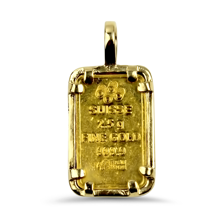 BOVANNI Minimalist Pillar Bar Vertical 14K Solid Gold Necklace