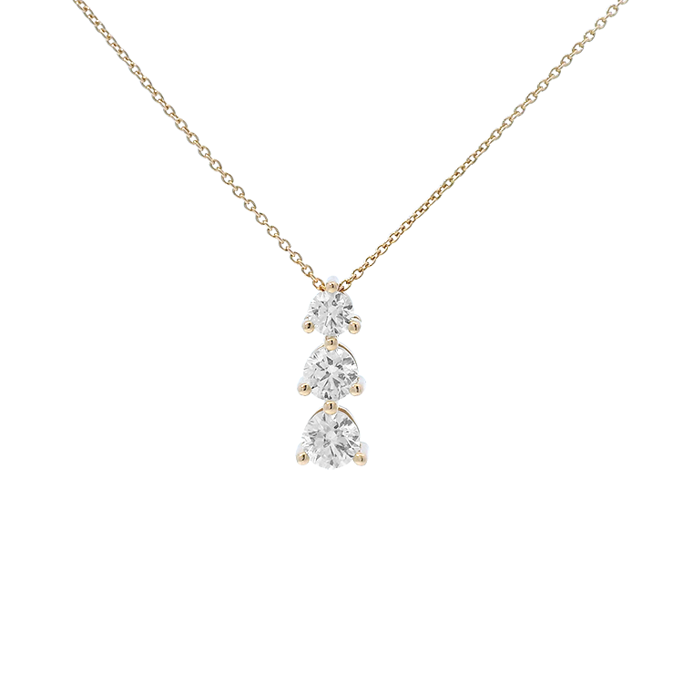 PAGE Estate Necklaces and Pendants Estate 14K Rose Gold Diamond Graduated Journey Necklace