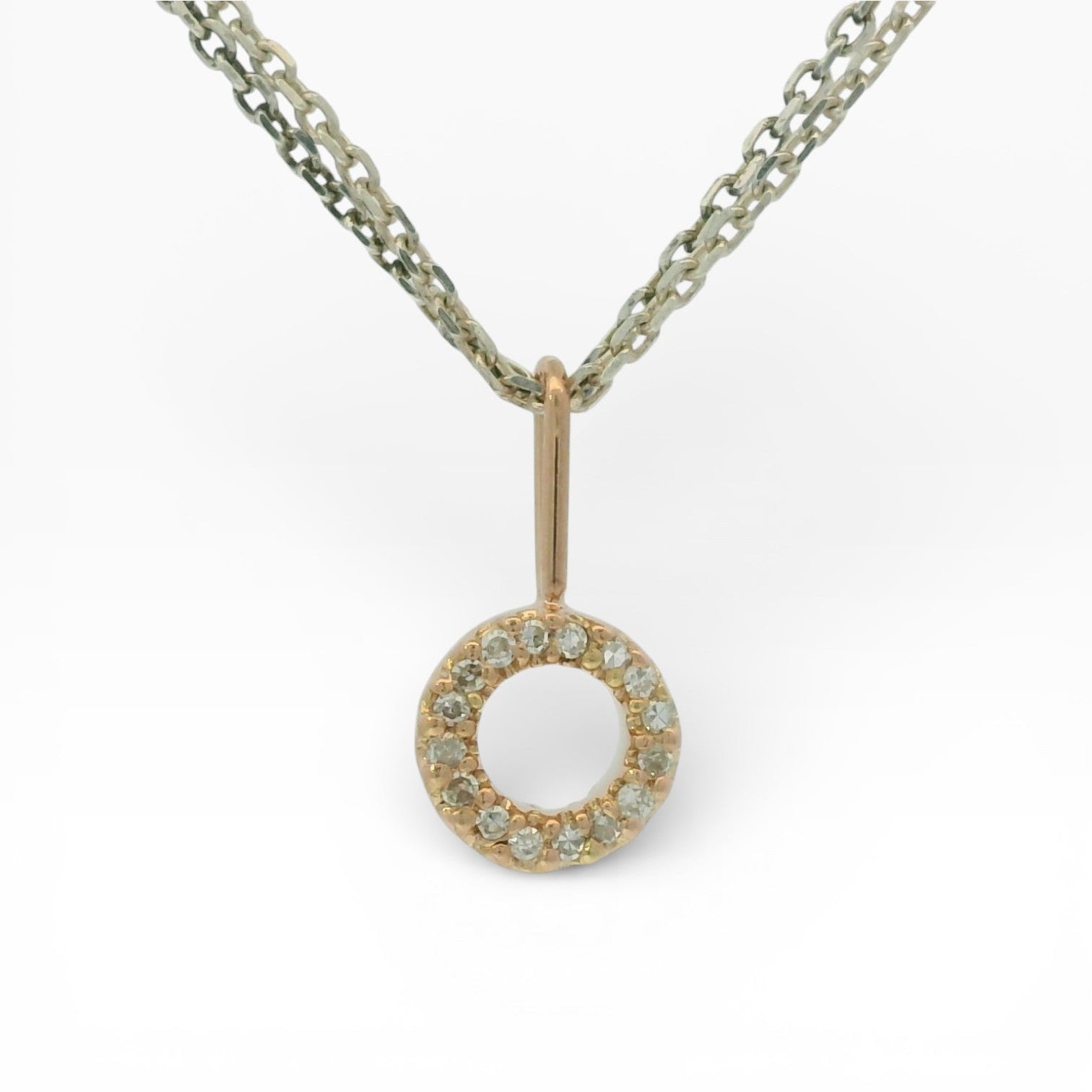 PAGE Estate Necklaces and Pendants Estate 14K Rose Gold Diamond Halo Pendant