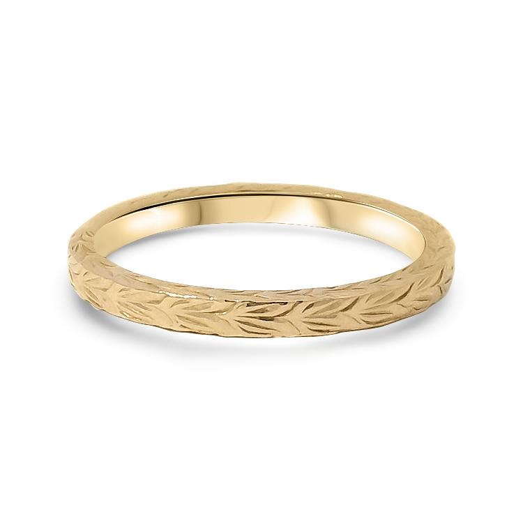 PAGE Estate Wedding Band Estate 14k Rose Gold Engraved Scroll Ring 6.75