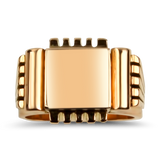 PAGE Estate Men's Jewelry Estate 14K Rose Gold Vintage Soviet Union Signet Ring 11.25