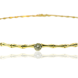 PAGE Estate Necklaces and Pendants Estate 14K Two-Tone Diamond Bamboo Necklace