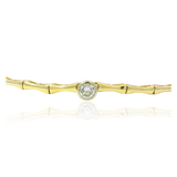 PAGE Estate Necklaces and Pendants Estate 14K Two-Tone Diamond Bamboo Necklace