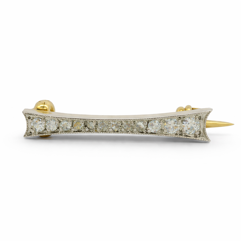 PAGE Estate Pins & Brooches Estate 14K Two-Tone Diamond Bar Pin