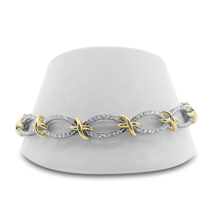 PAGE Estate Bracelet Estate 14k Two-Tone Diamond Link Bracelet