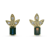 PAGE Estate Earrings Estate 14k Two-Tone Sapphire and Diamond Earrings