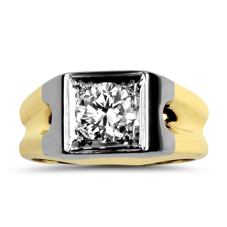 PAGE Estate Men's Jewelry Estate 14K Two-Toned Gents Diamond Ring 9.5