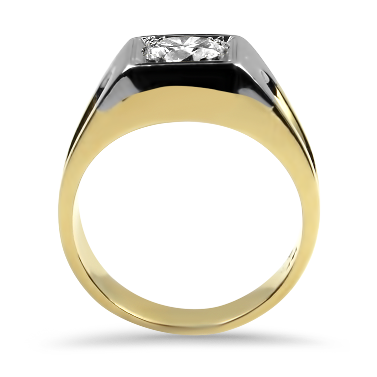 PAGE Estate Men's Jewelry Estate 14K Two-Toned Gents Diamond Ring 9.5