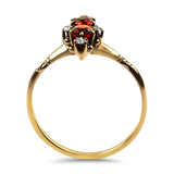 PAGE Estate Ring Estate 14K Two-Toned Gold Victorian Navette Garnet & Diamond Ring