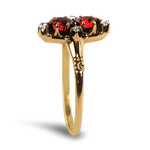 PAGE Estate Ring Estate 14K Two-Toned Gold Victorian Navette Garnet & Diamond Ring