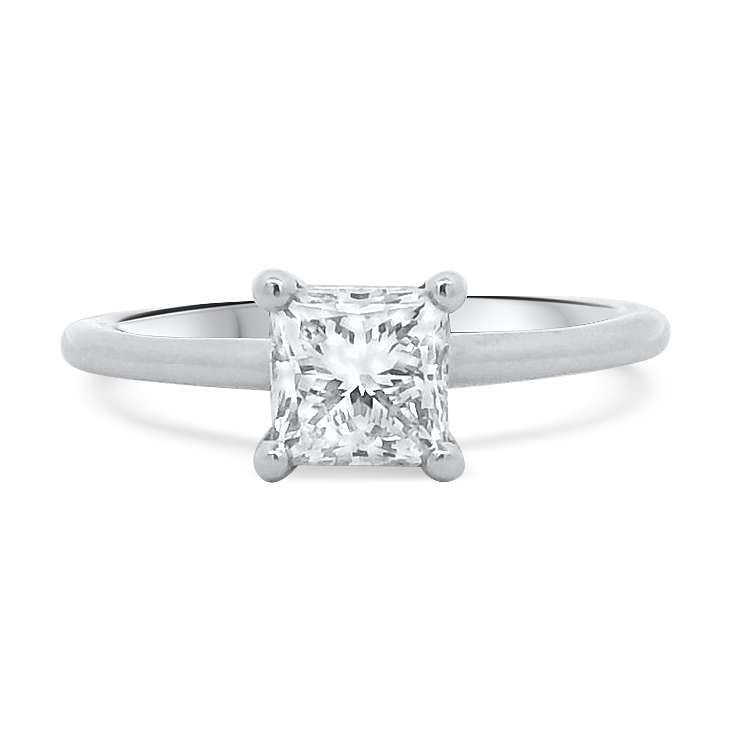 PAGE Estate Engagement Ring Estate 14k White Gold 1.02cts Princess Cut Diamond Solitaire Engagement Ring