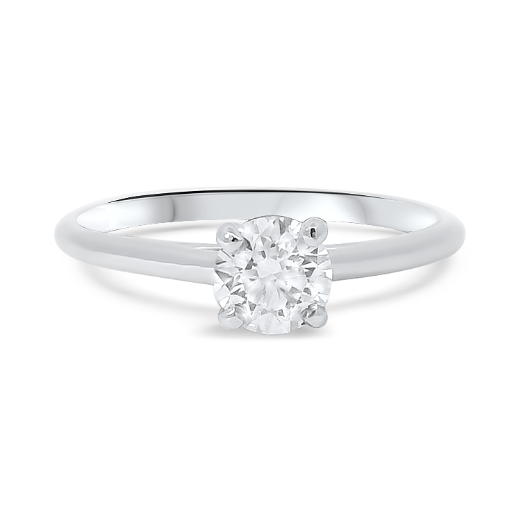 PAGE Estate Engagement Ring Estate 14k White Gold .55ct Ideal Cut Diamond Solitaire Engagement Ring