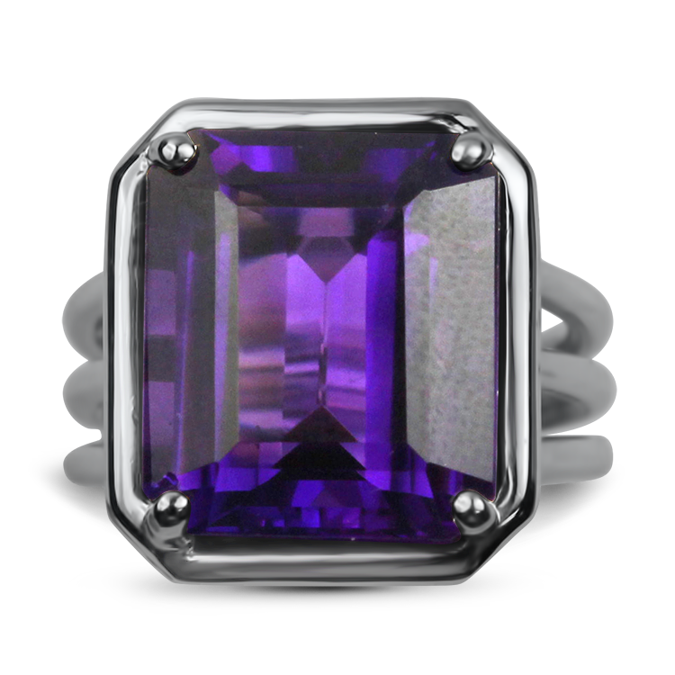 PAGE Estate Ring Estate 14K White Gold Amethyst Ring