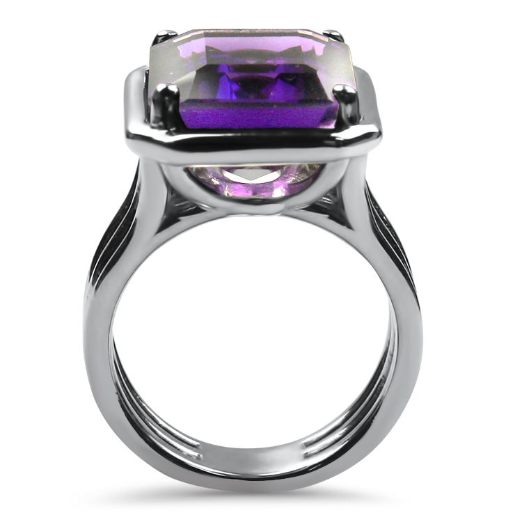 PAGE Estate Ring Estate 14K White Gold Amethyst Ring