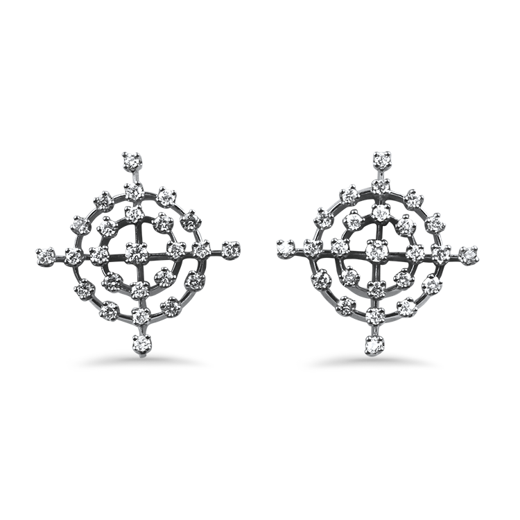 PAGE Estate Earring Estate 14K White Gold "Center of Affection" Diamond Stud Earrings