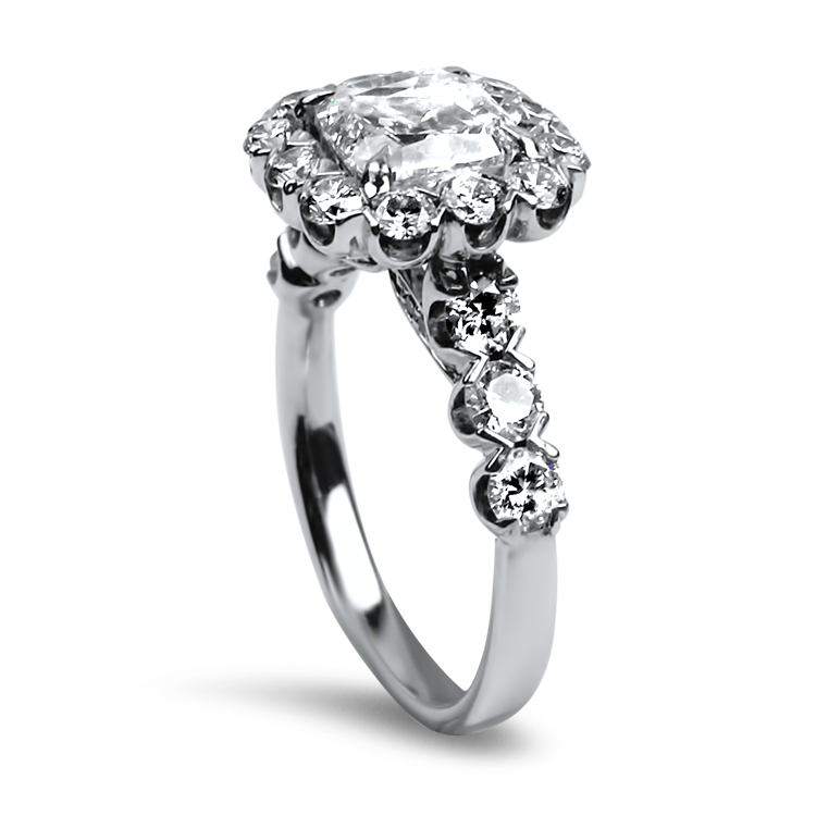 PAGE Estate Ring Estate 14k White Gold Christopher Designs Diamond Engagement Ring 5.25