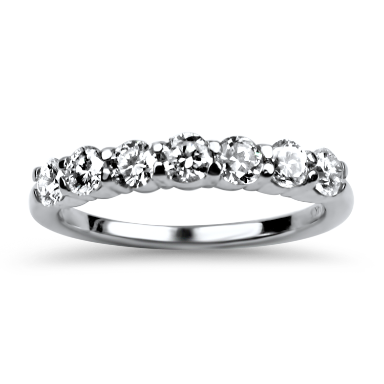 PAGE Estate Wedding Band Estate 14K White Gold Diamond Band 5.5