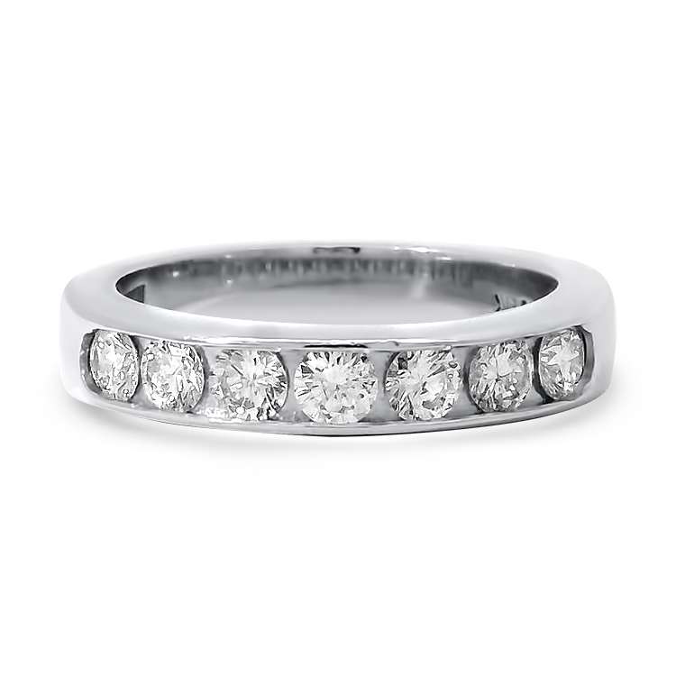 PAGE Estate Wedding Band Estate 14k White Gold Diamond Band 7