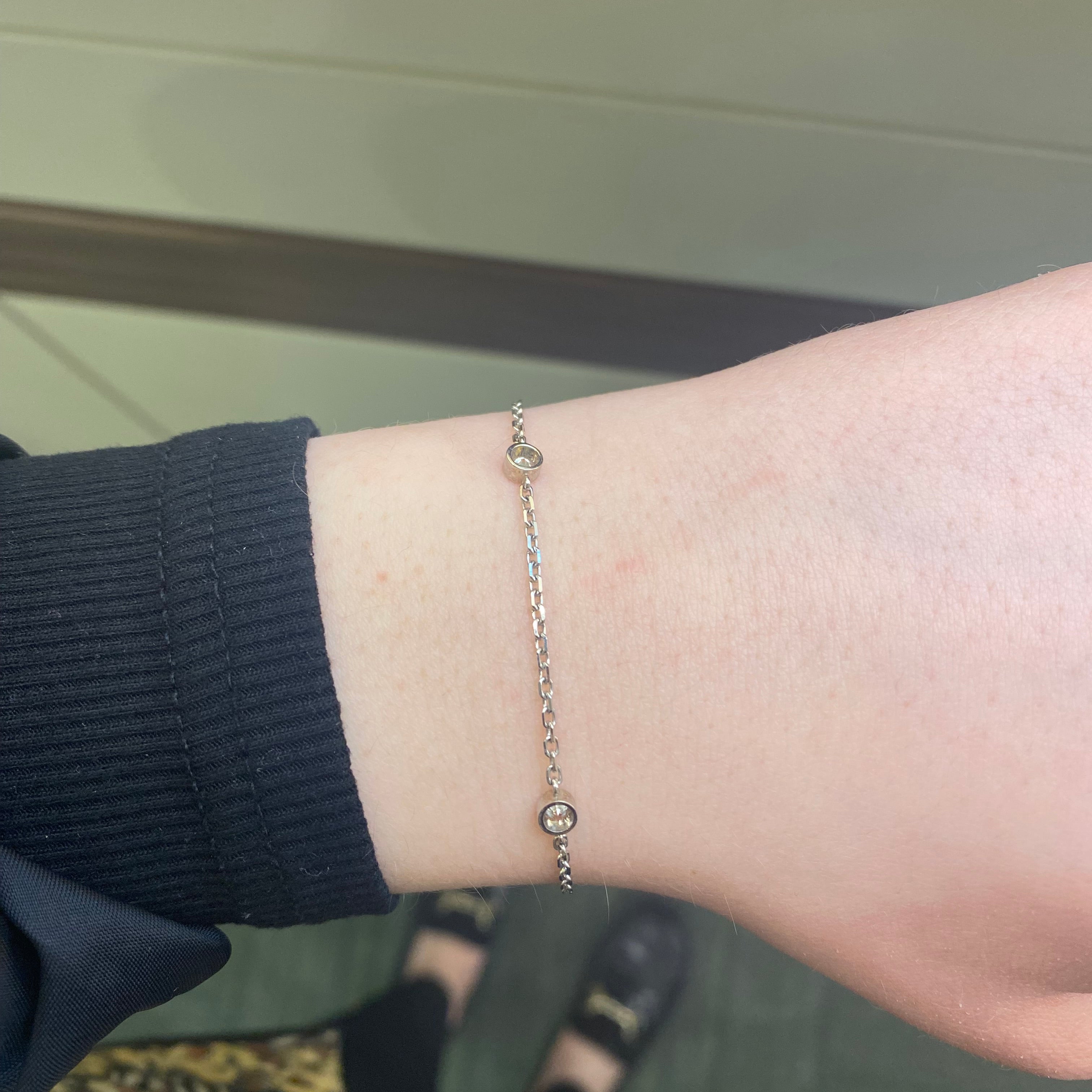 PAGE Estate Bracelet Estate 14k White Gold Diamond-by-the-Yard–Inspired Bracelet