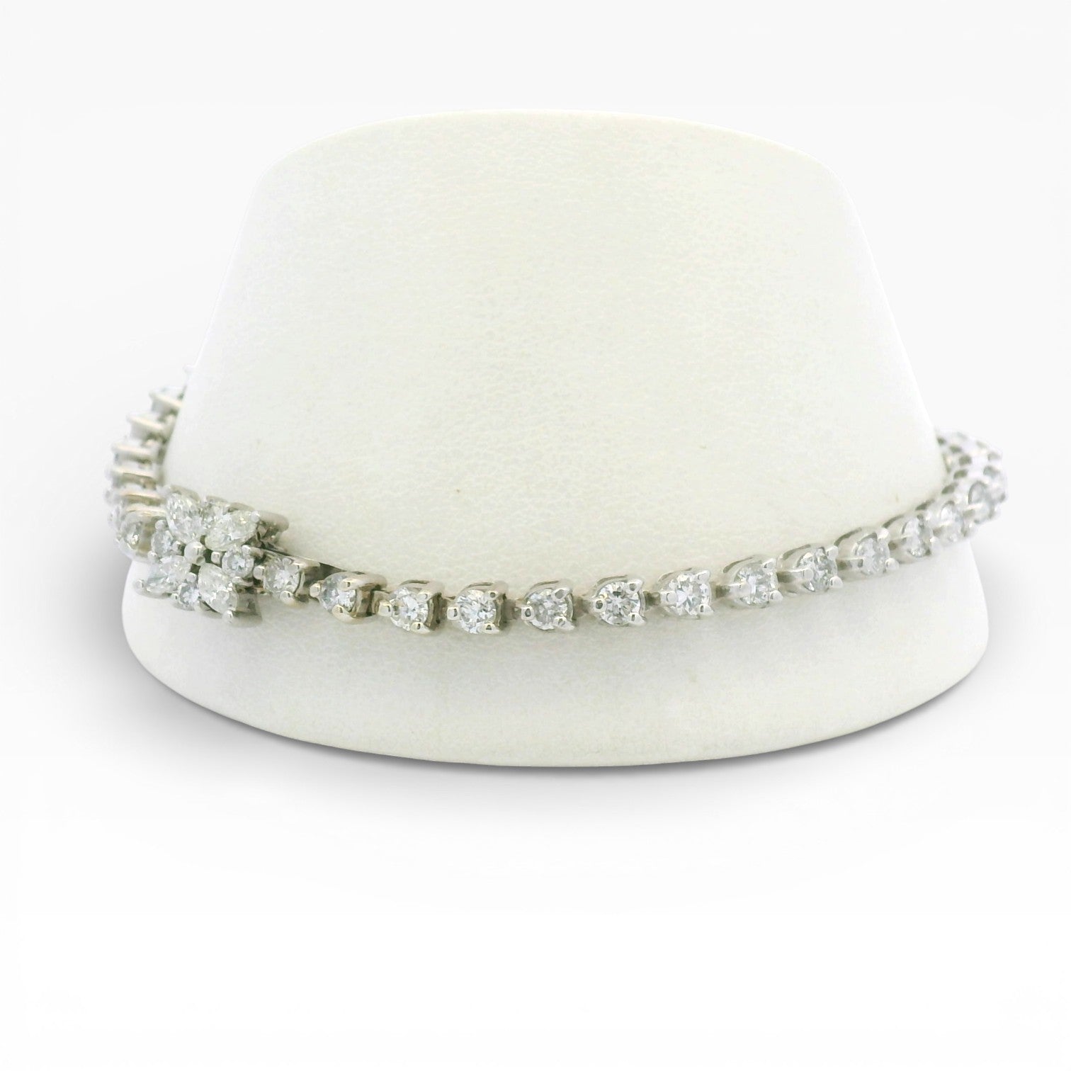 PAGE Estate Bracelet Estate 14K White Gold Diamond Line Bracelet -  3.45ctw