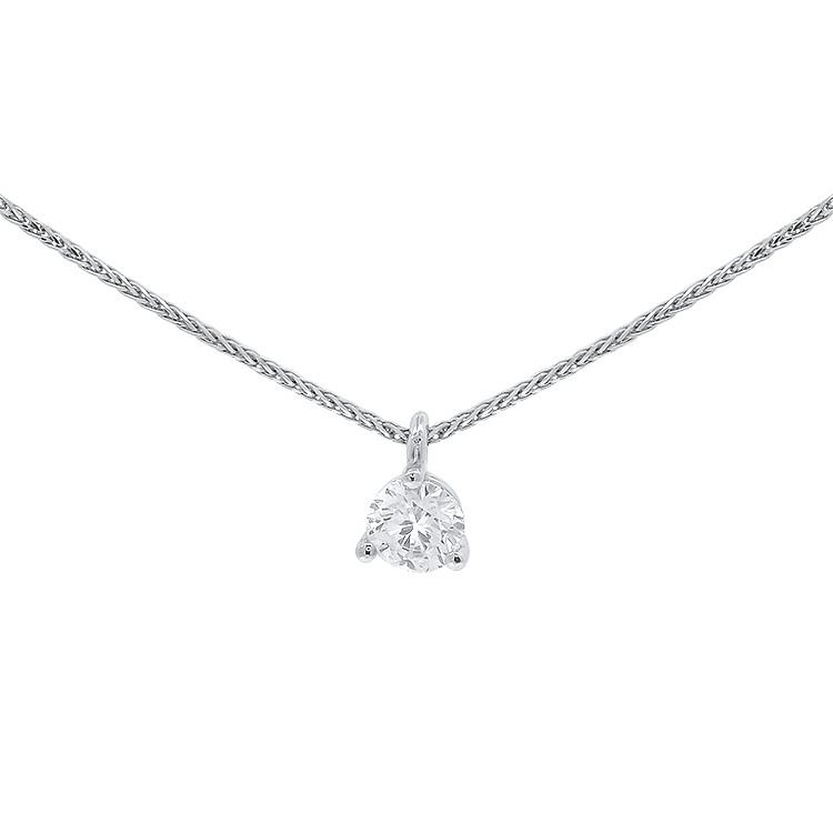 PAGE Estate Necklaces and Pendants Estate 14K White Gold Diamond Solitaire Pendant Necklace