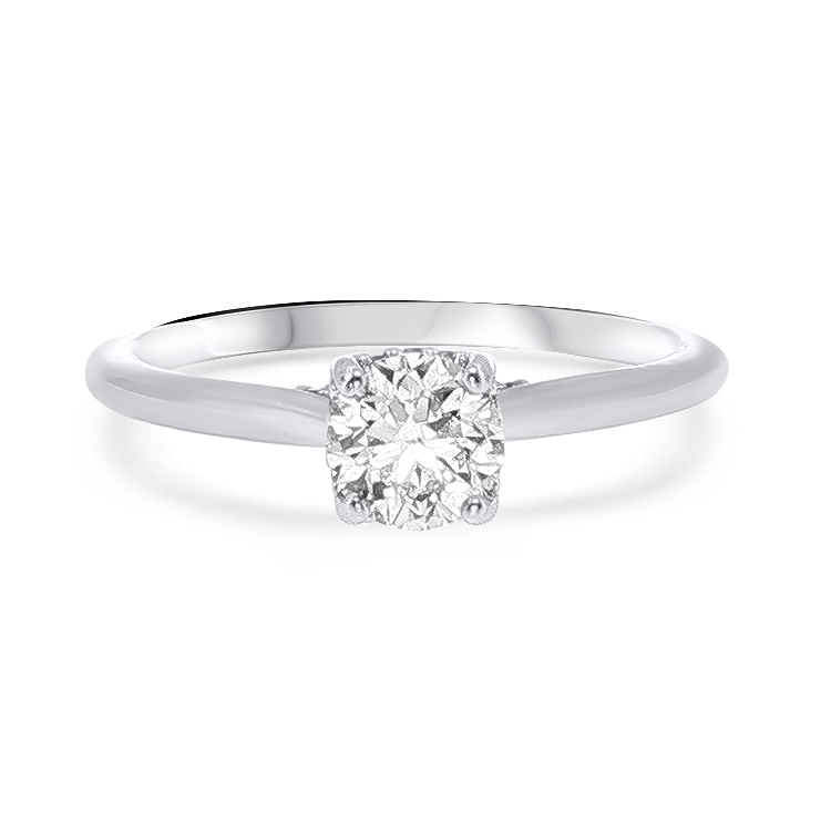 PAGE Estate Engagement Ring Estate 14K White Gold Diamond Solitaire Ring - 0.71ct