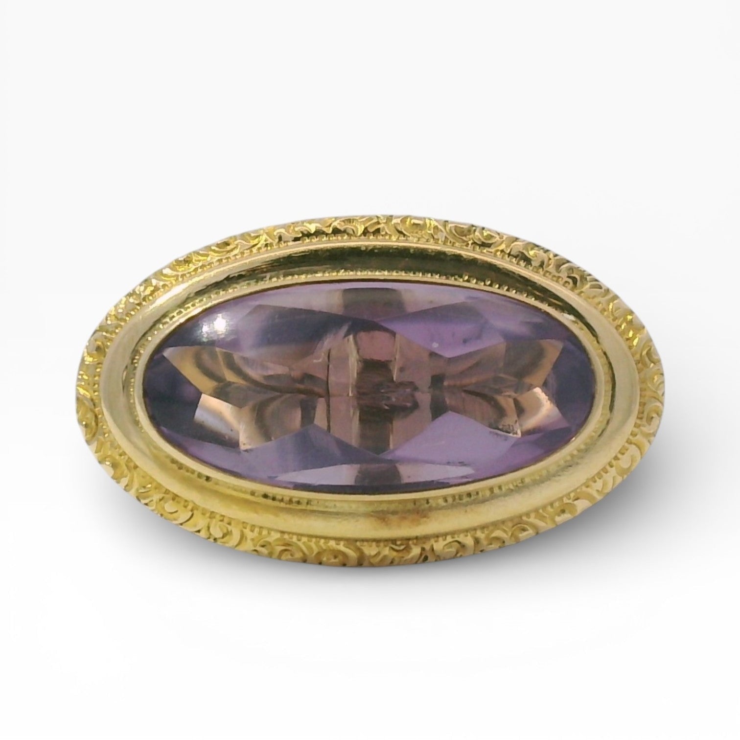 PAGE Estate Ring Estate 14K White Gold East–West Oval Amethyst Ring 6.25