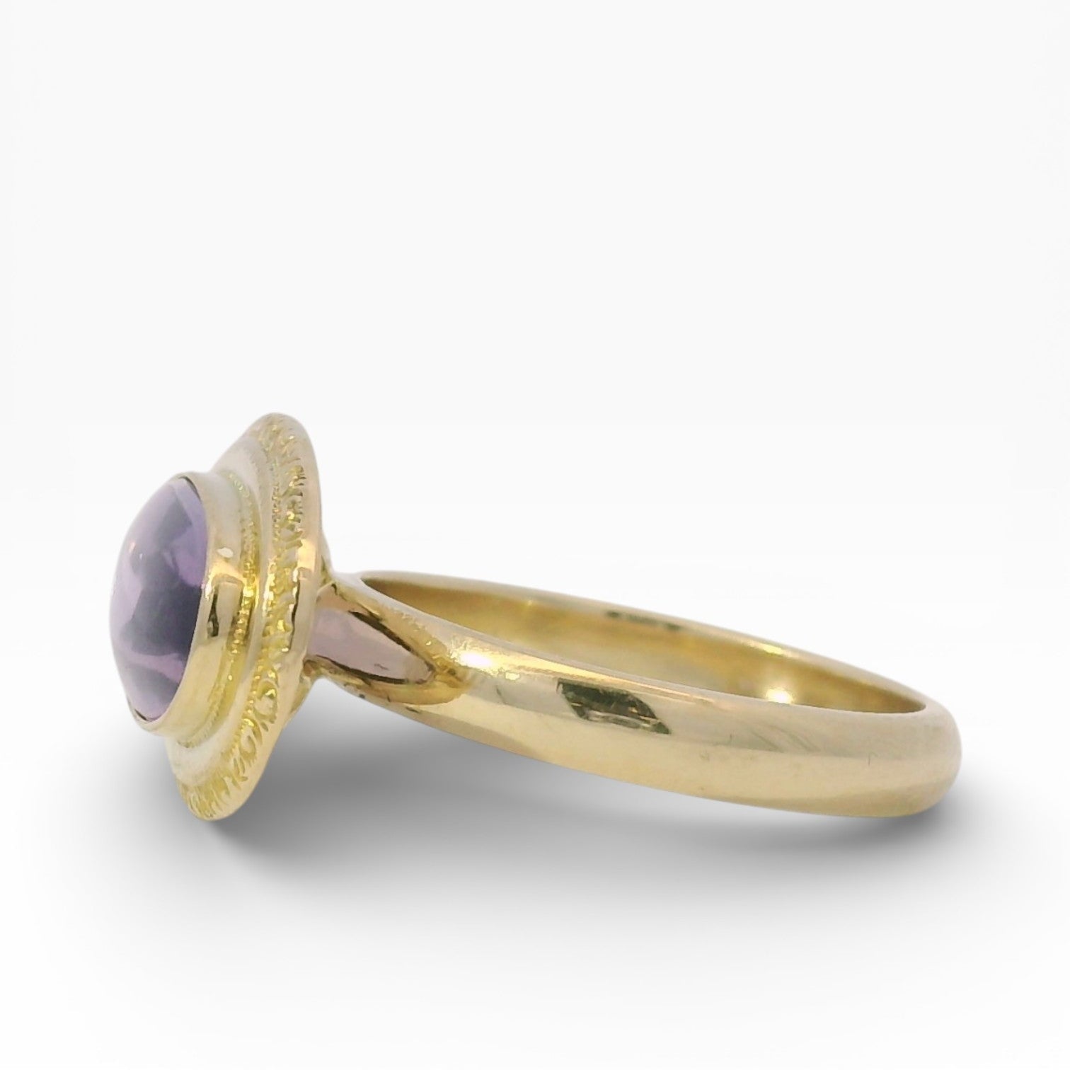 PAGE Estate Ring Estate 14K White Gold East–West Oval Amethyst Ring 6.25