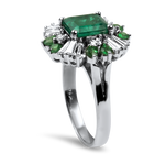 PAGE Estate Ring Estate 14K White Gold Emerald & Diamond Ring 8